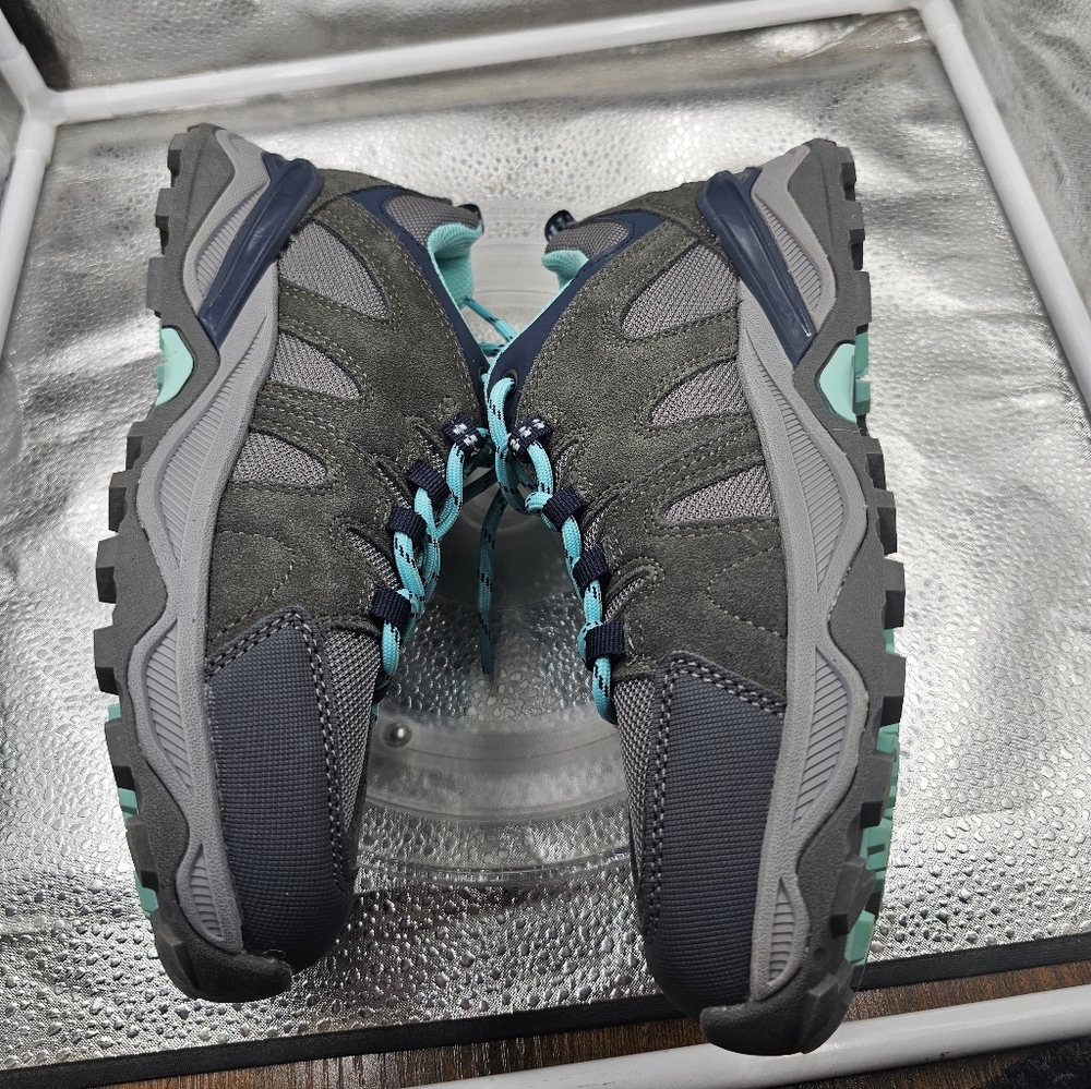 H Eddie Bauer RoseBurg womens 8 Sneakers Shoes Grey Teal Turquoise Vibe NWT - Picture 3 of 10